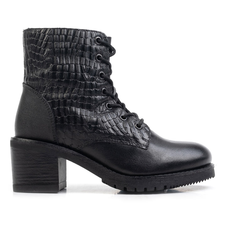 BEAU LACE BOOT Fekete Bőr