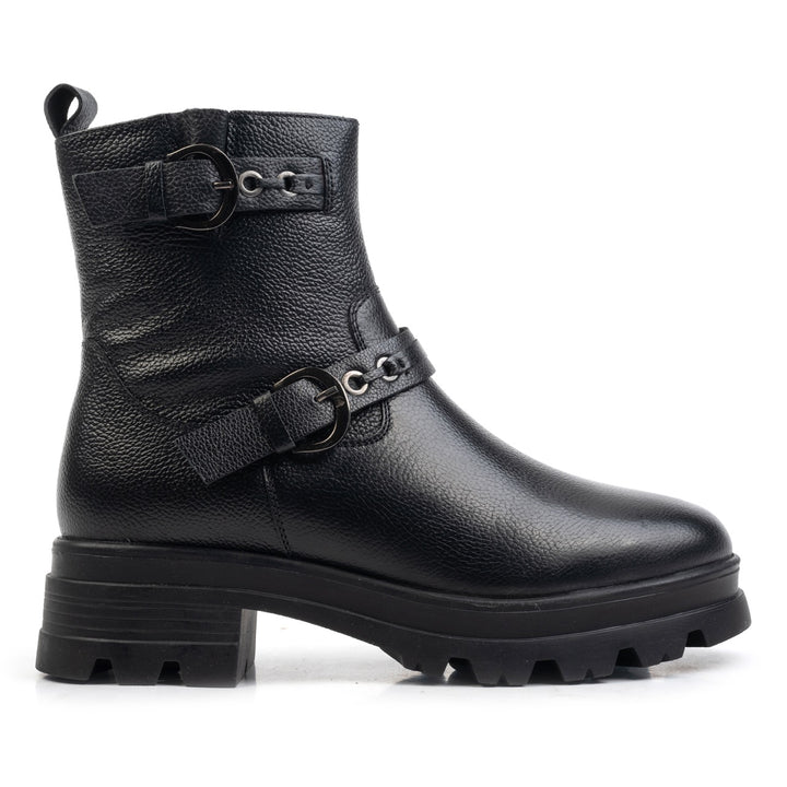 FAE BIKER BOOT Fekete bőr