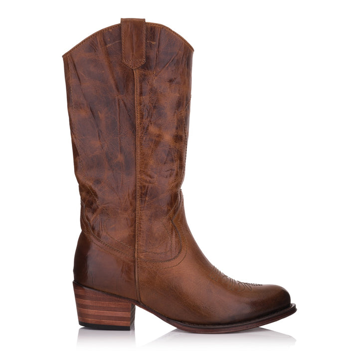 Dulce No Padding mid boot barna pull up csizma