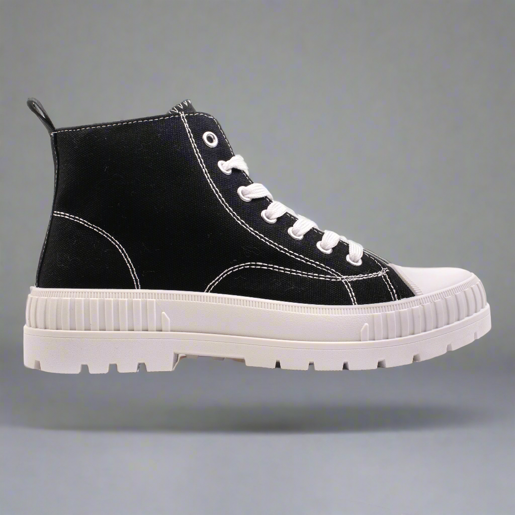 PARK SNEAKER MID Fekete Textil