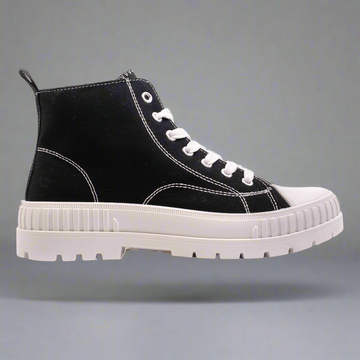 PARK SNEAKER MID Fekete Textil