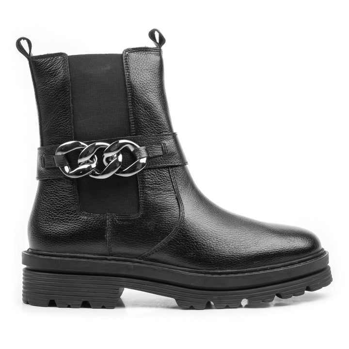 Fekete Chelsea láncos csizma