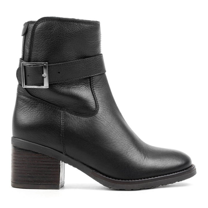 ANNIE BIKER FUR fekete bőr sneaker