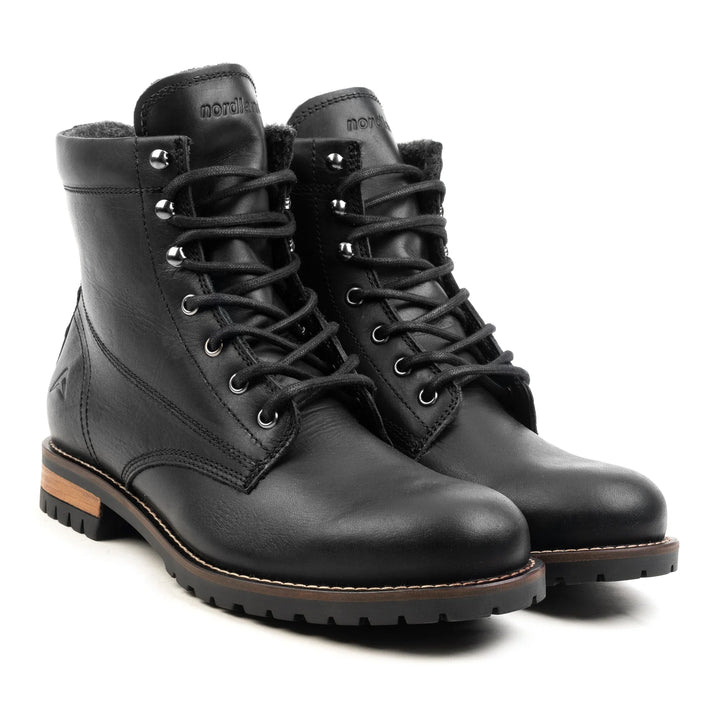 GORDON MID BOOT fekete bőr csizma