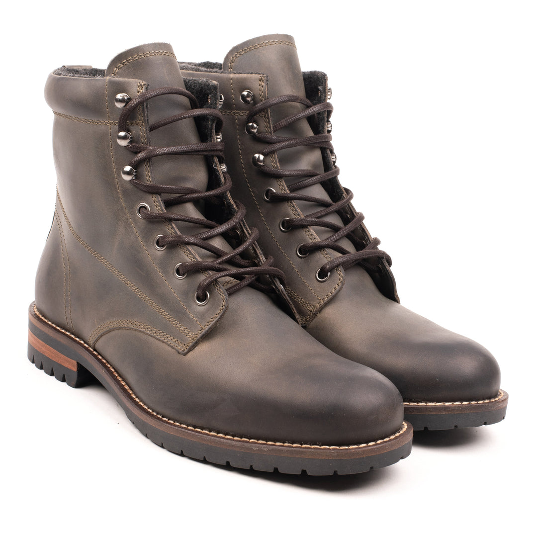 GORDON WAGONEER MID BOOT Khaki Pull Up bőr