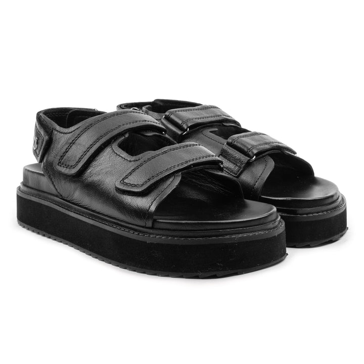 SOBA SANDAL fekete bőr szandál