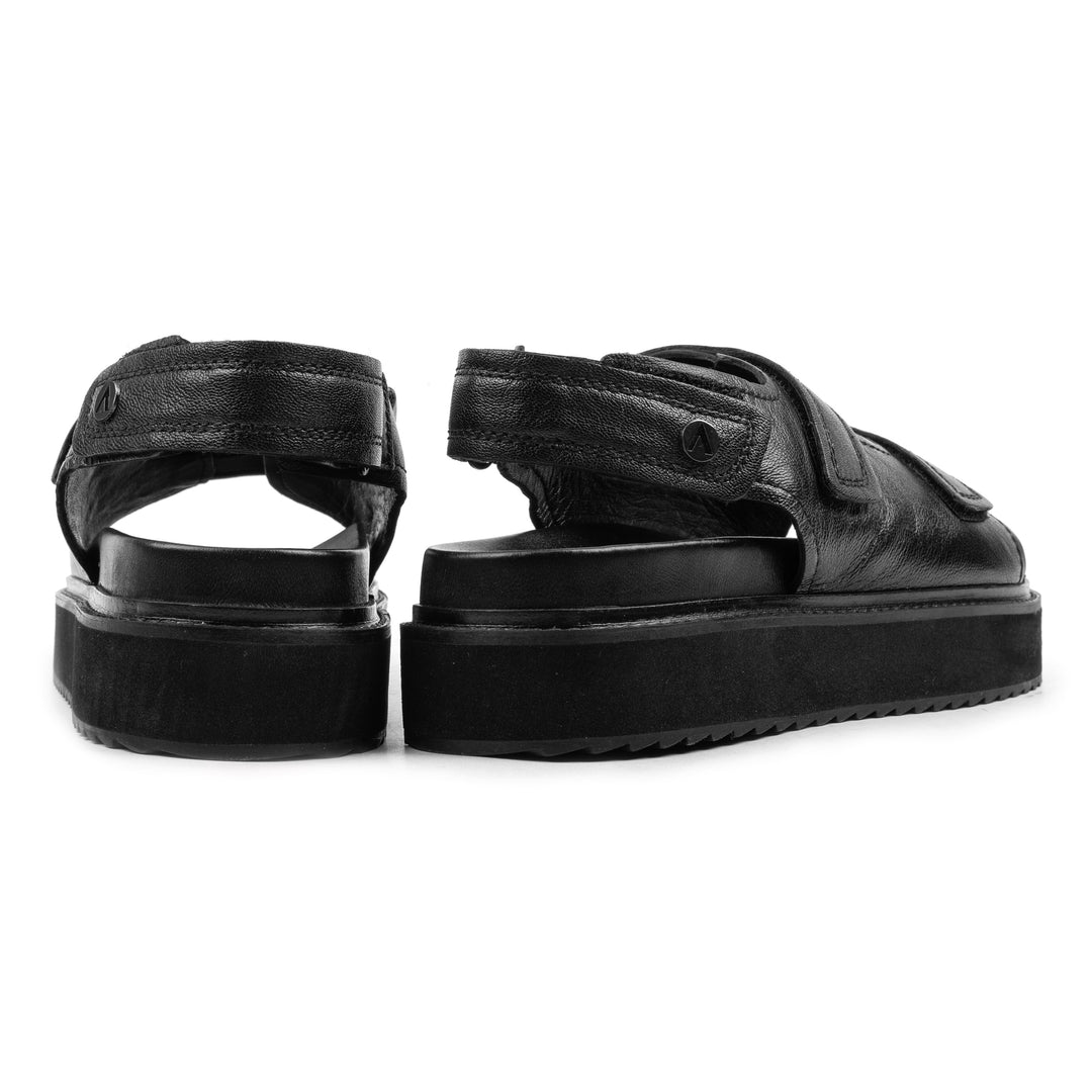SOBA SANDAL fekete bőr szandál
