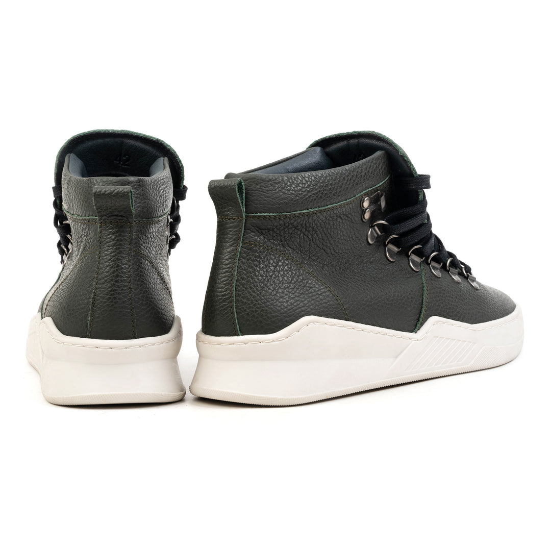 ESKO HIKING MID Army Green Milled bőr