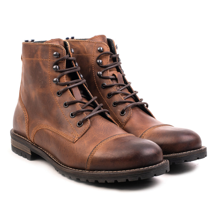 GORDON TOE CAP BOOT Piele Naturală Bruciato csizma