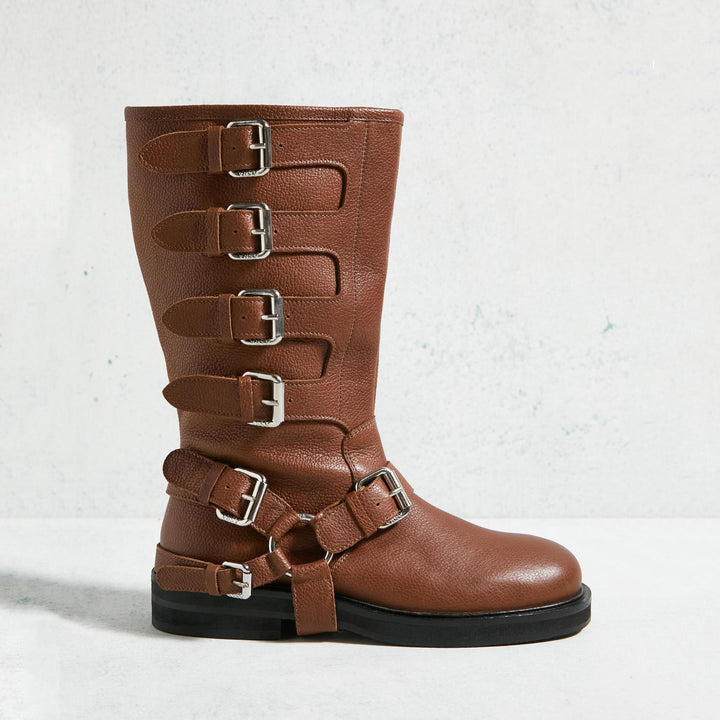 CANTALOUPE HIGH BOOT Tan bőr csizma