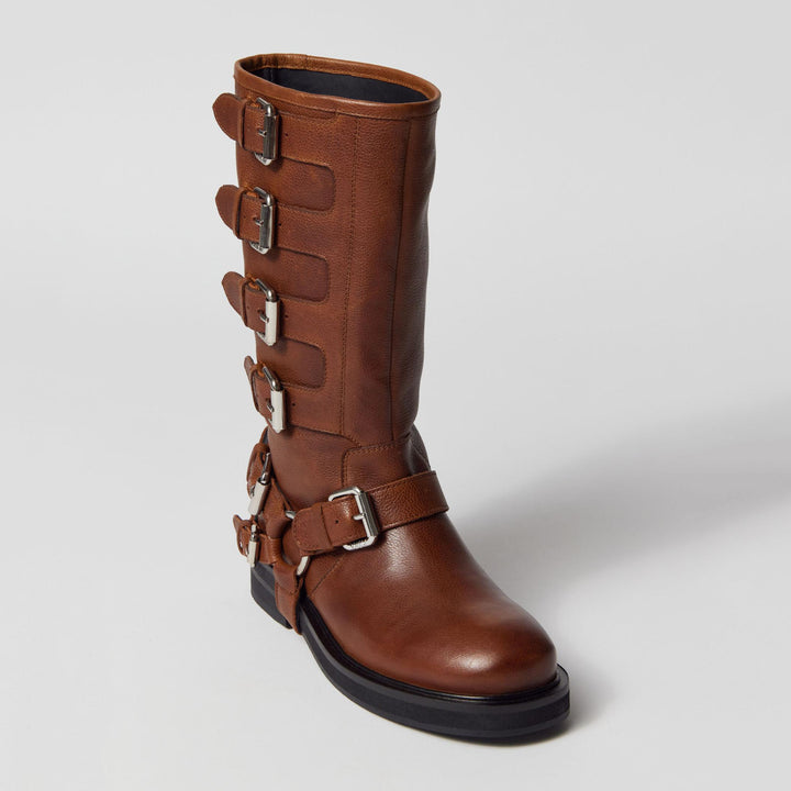CANTALOUPE HIGH BOOT Tan bőr csizma
