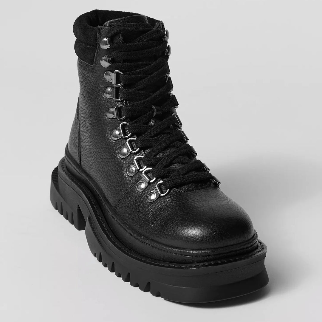 REONA BOOT fekete bőr csizma