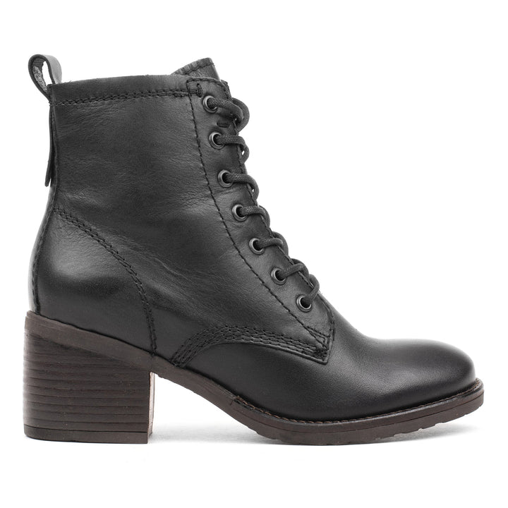 ANNIE ANKLE LACE BOOT Fekete Valódi Bőr