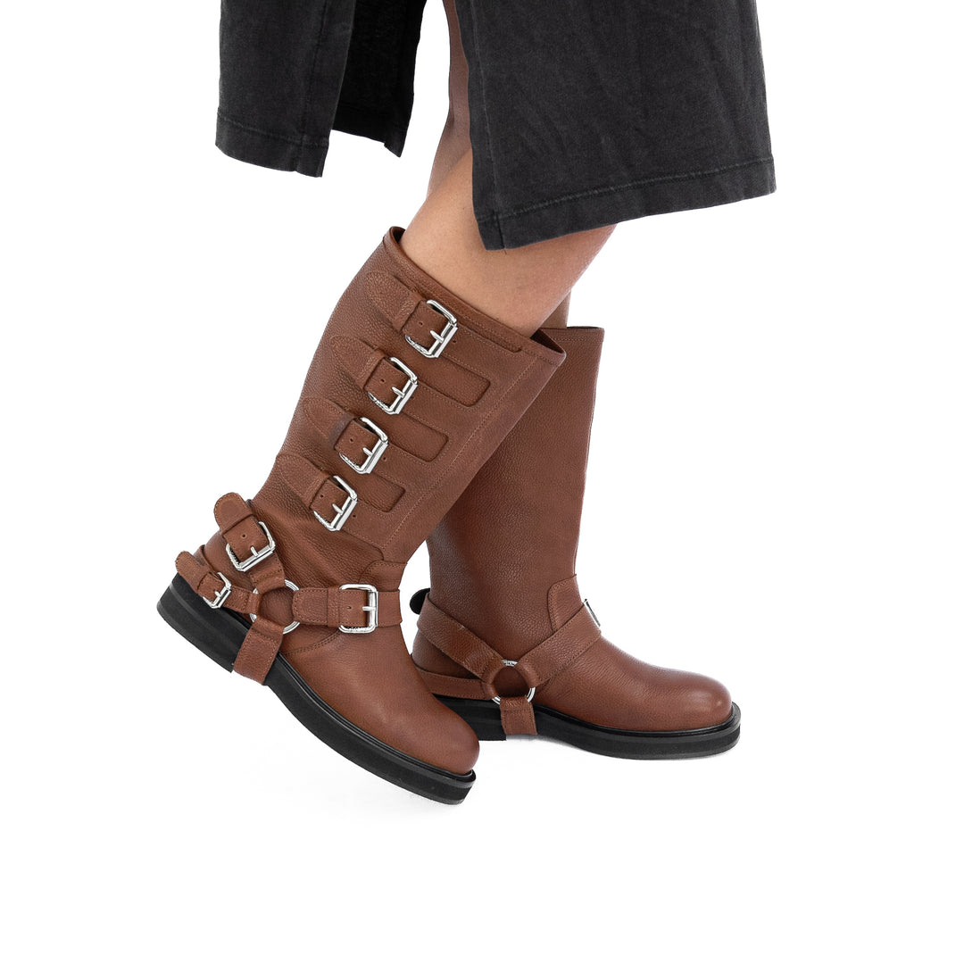 CANTALOUPE HIGH BOOT Rich Tan bőr csizma