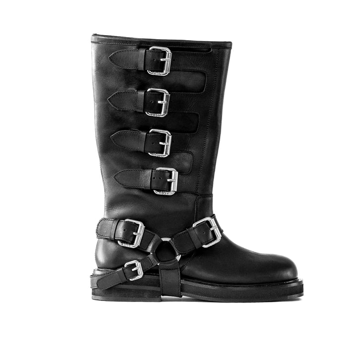 CANTALOUPE HIGH BOOT fekete bőr csizma