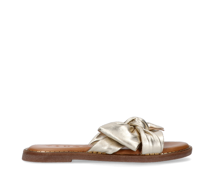 AUDREY BOW SLIPPER Platina arany bőr