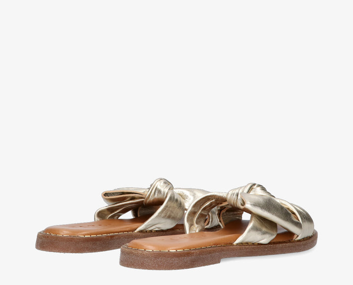 AUDREY BOW SLIPPER Platina arany bőr