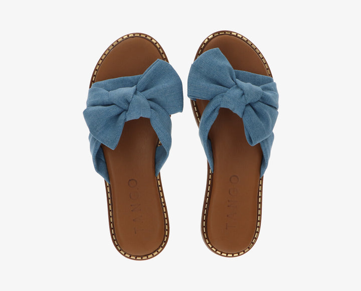 Audrey masnis papucs, farmerkék