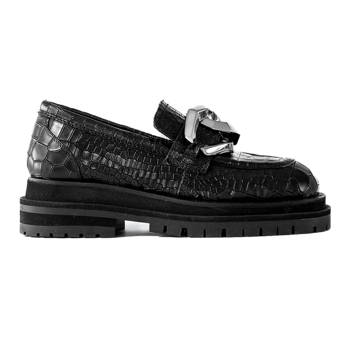 BAZAR SHOES fekete bőr