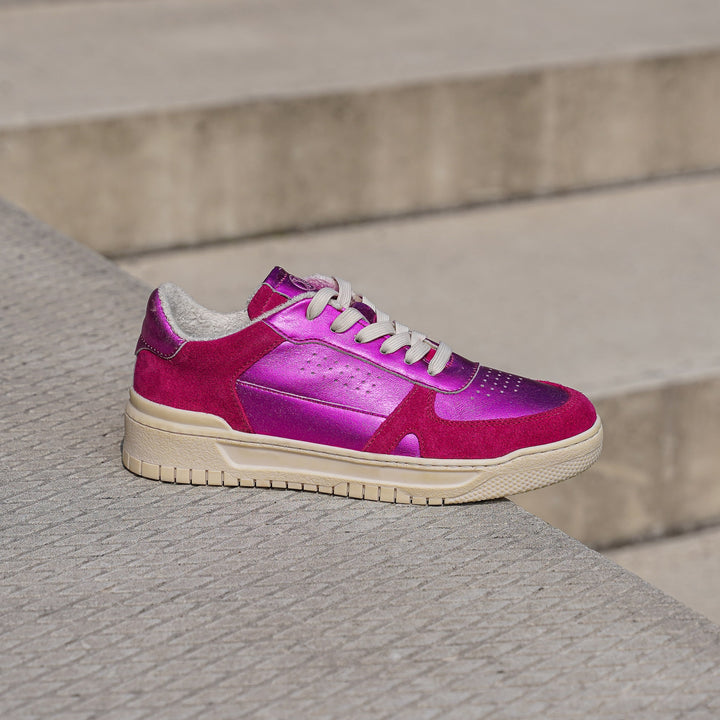 VIOLETTA SNEAKER Fúcsia Fémes Bőr Velúr