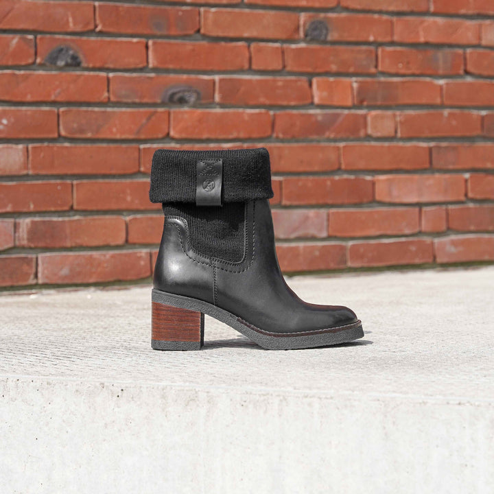 JAMILA MID BOOT Fekete bőr