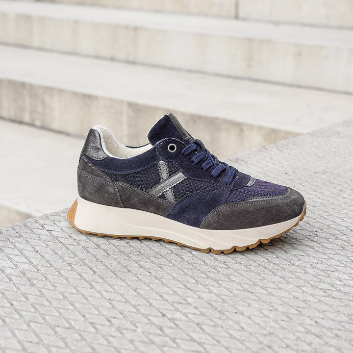 SWIFT SNEAKER Kék Bőr Velúr