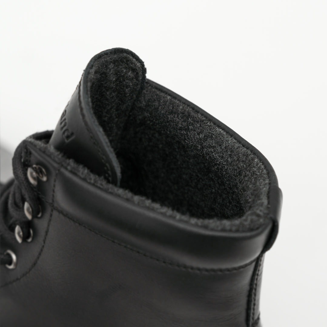 GORDON MID BOOT fekete bőr csizma