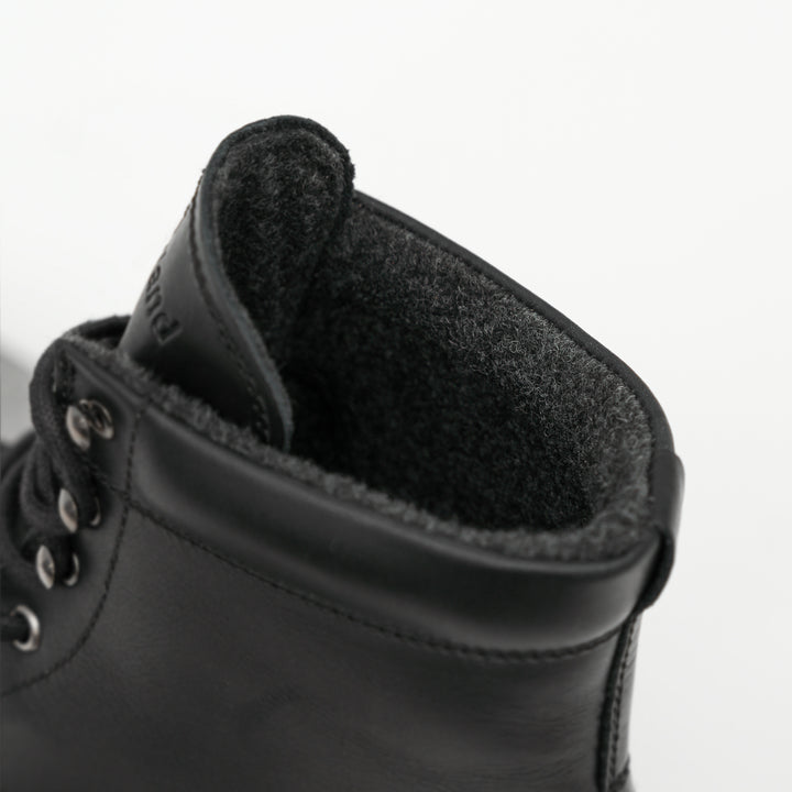 GORDON MID BOOT fekete bőr csizma