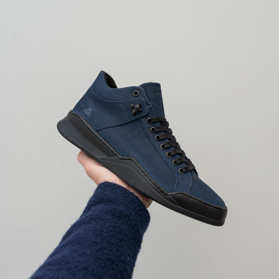 ALLIN ALPINA MID sötétkék nubuk sneaker