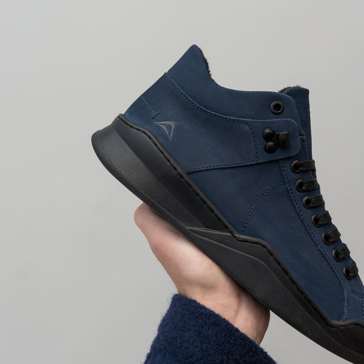 ALLIN ALPINA MID sötétkék nubuk sneaker