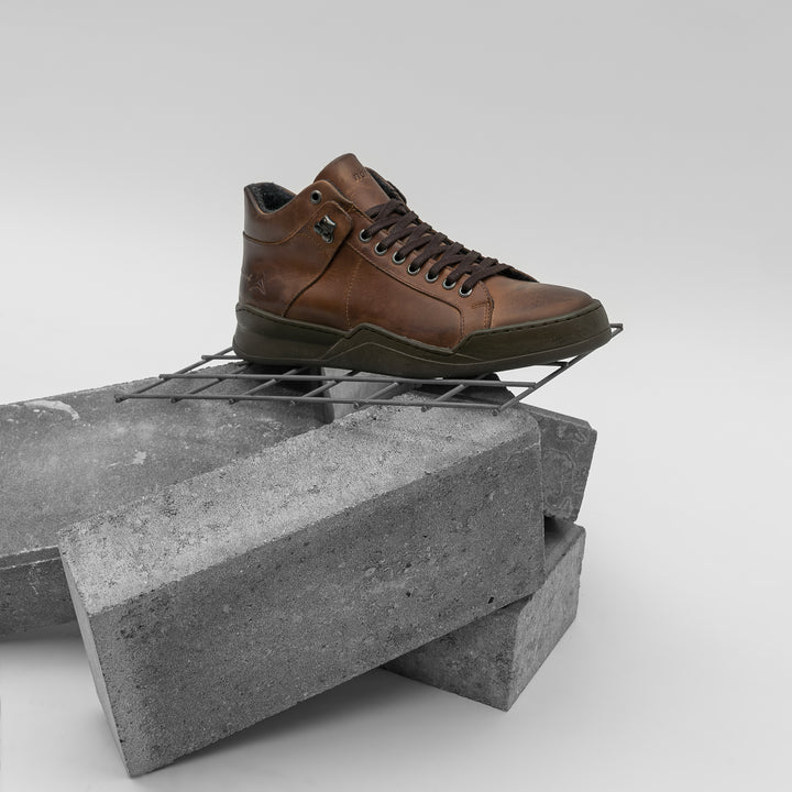 ALLIN ALPINA MID Tan bőr sneaker