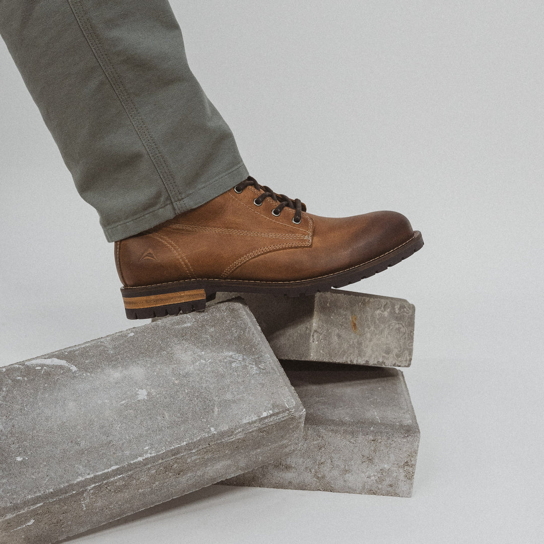 GORDON MID BOOT Tan bőr csizma