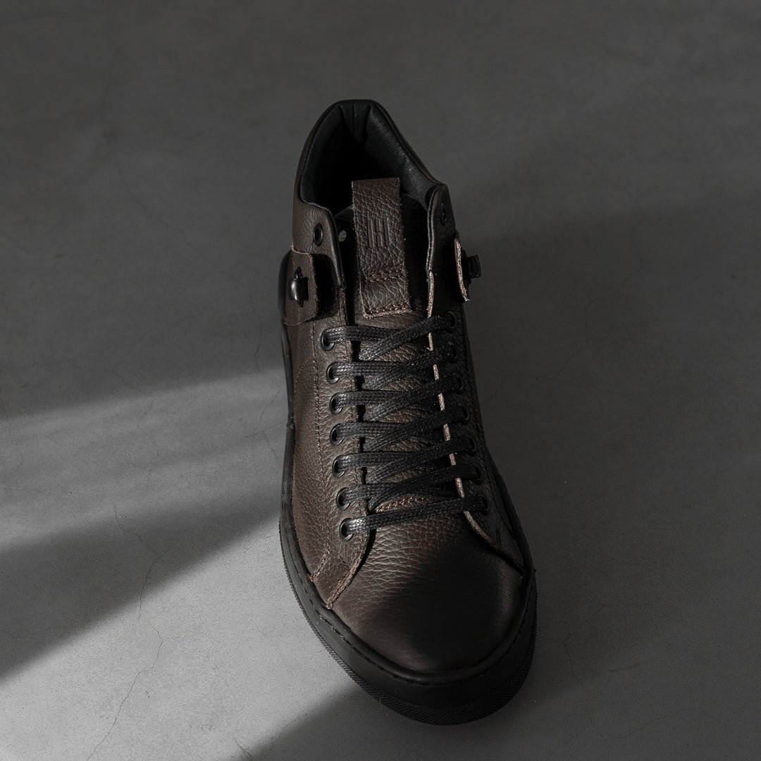 ESKO ALPINA MID L Dk barna mart bőr sneaker