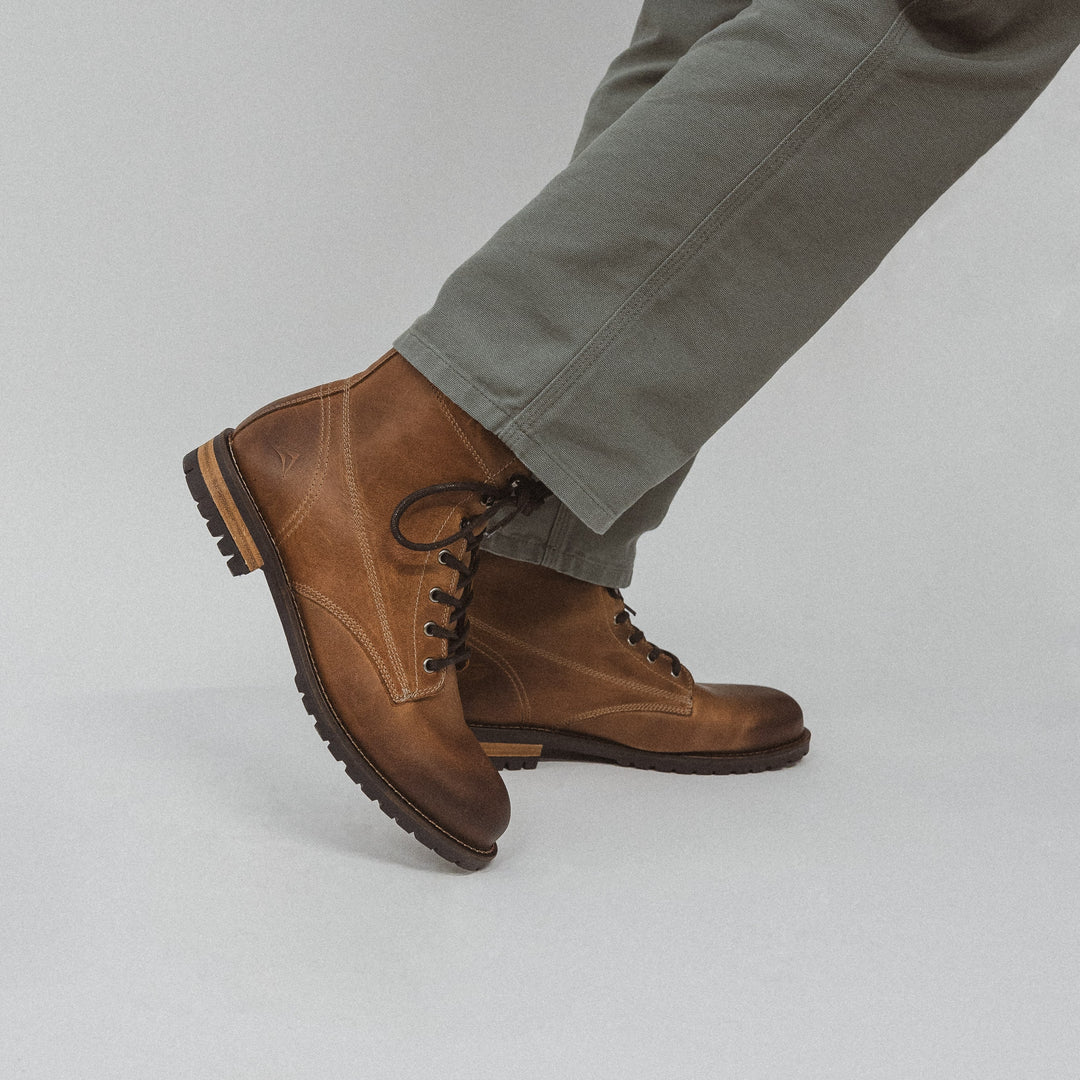 GORDON MID BOOT Tan bőr csizma