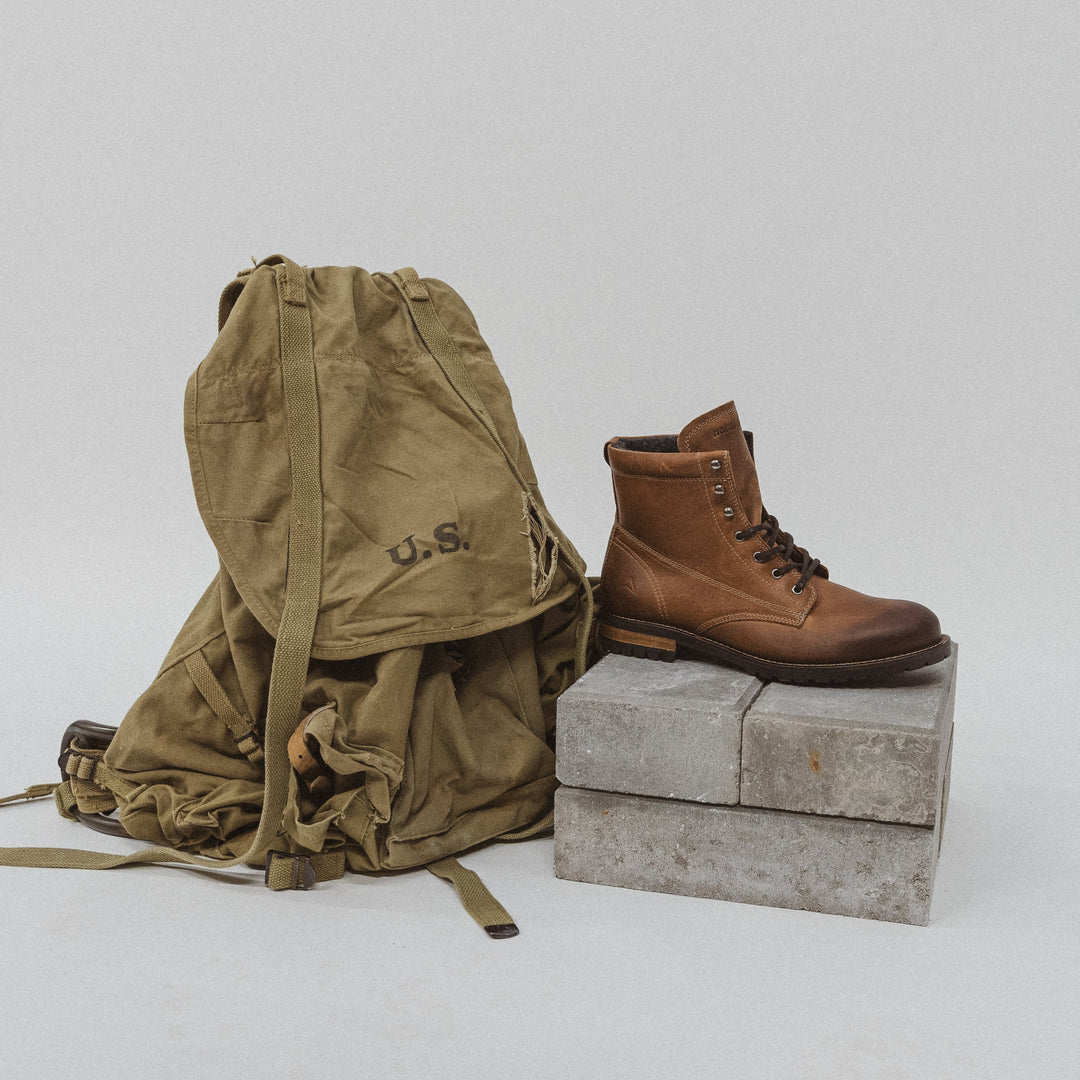 GORDON MID BOOT Tan bőr csizma
