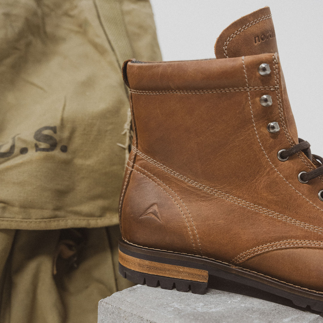 GORDON MID BOOT Tan bőr csizma