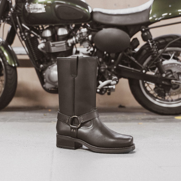 HARLEY HIGH BOOT Fekete bőr