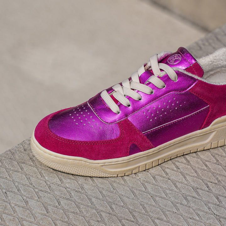 VIOLETTA SNEAKER Fúcsia Fémes Bőr Velúr