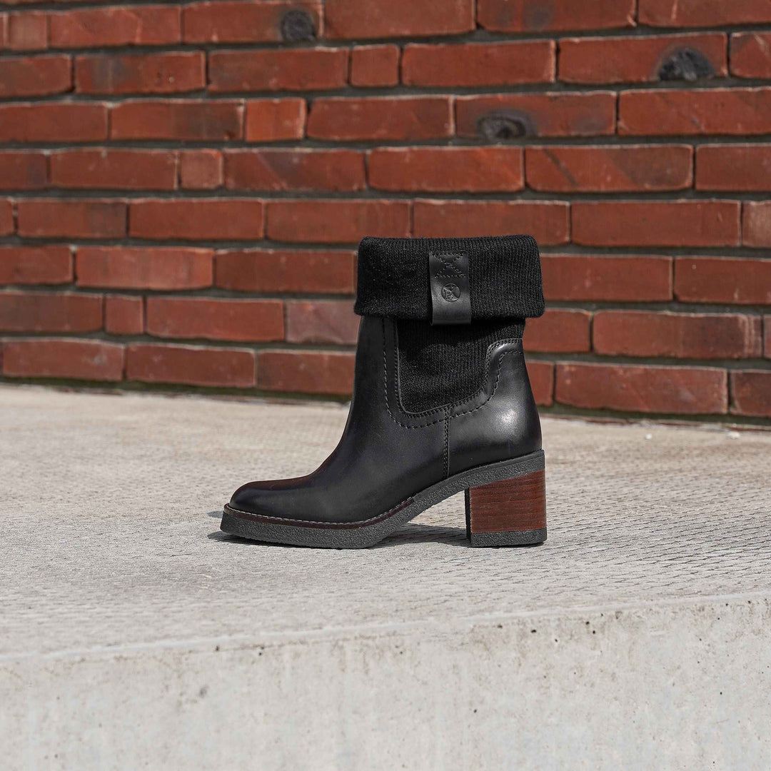 JAMILA MID BOOT Fekete bőr