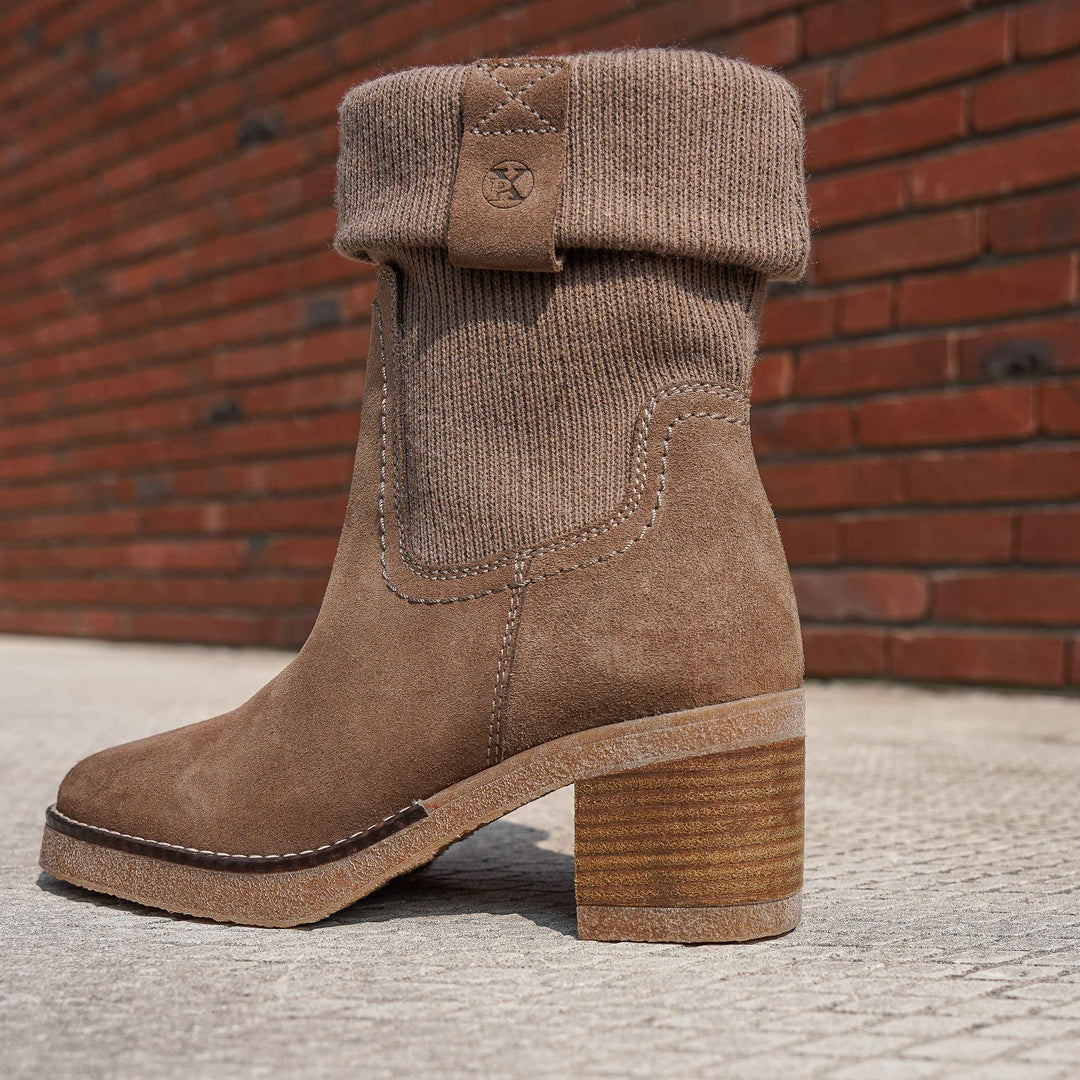 JAMILA MID BOOT Taupe velúr