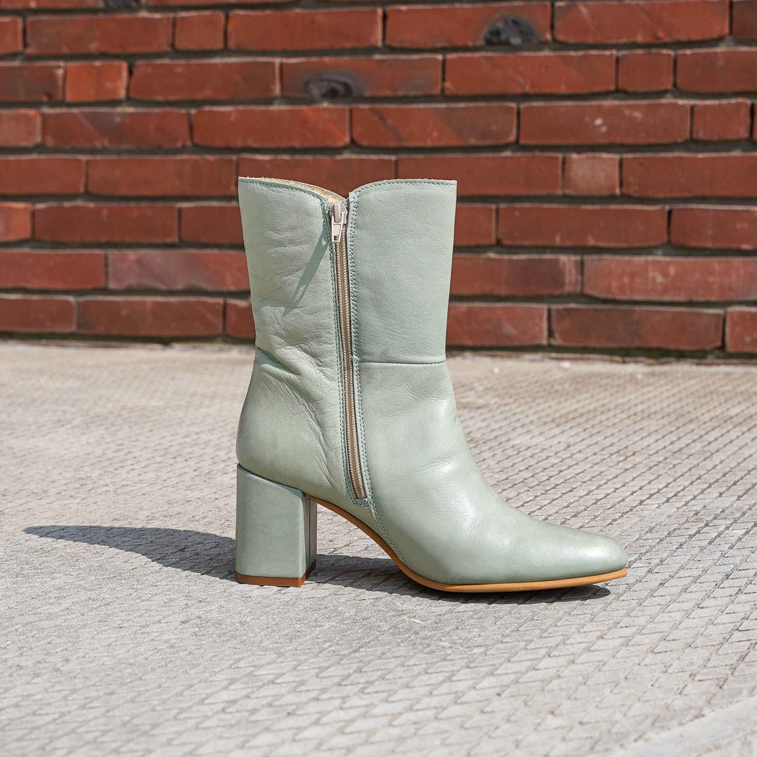 PERLA BOOT Világoszöld bőr
