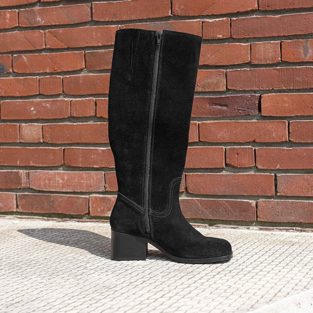 FREY HIGH BOOT fekete velúr
