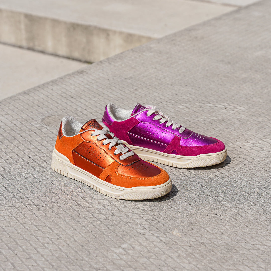VIOLETTA SNEAKER Fúcsia Fémes Bőr Velúr