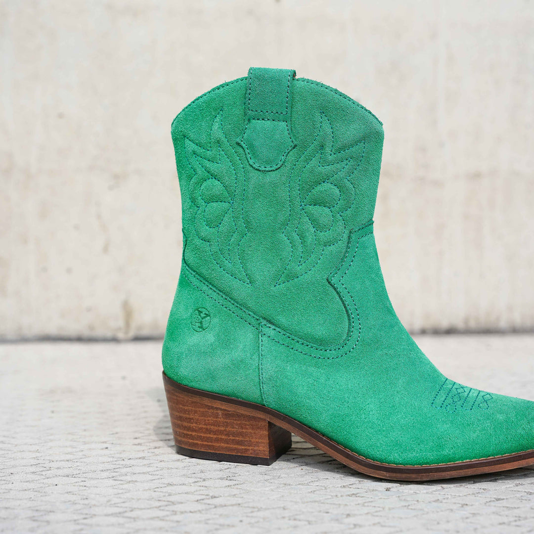 MINT WESTERN BOOT zöld velúr