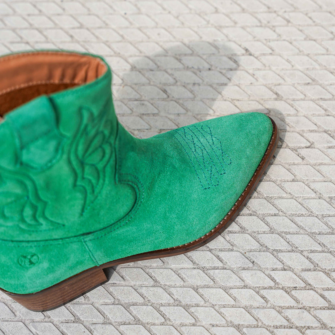 MINT WESTERN BOOT zöld velúr
