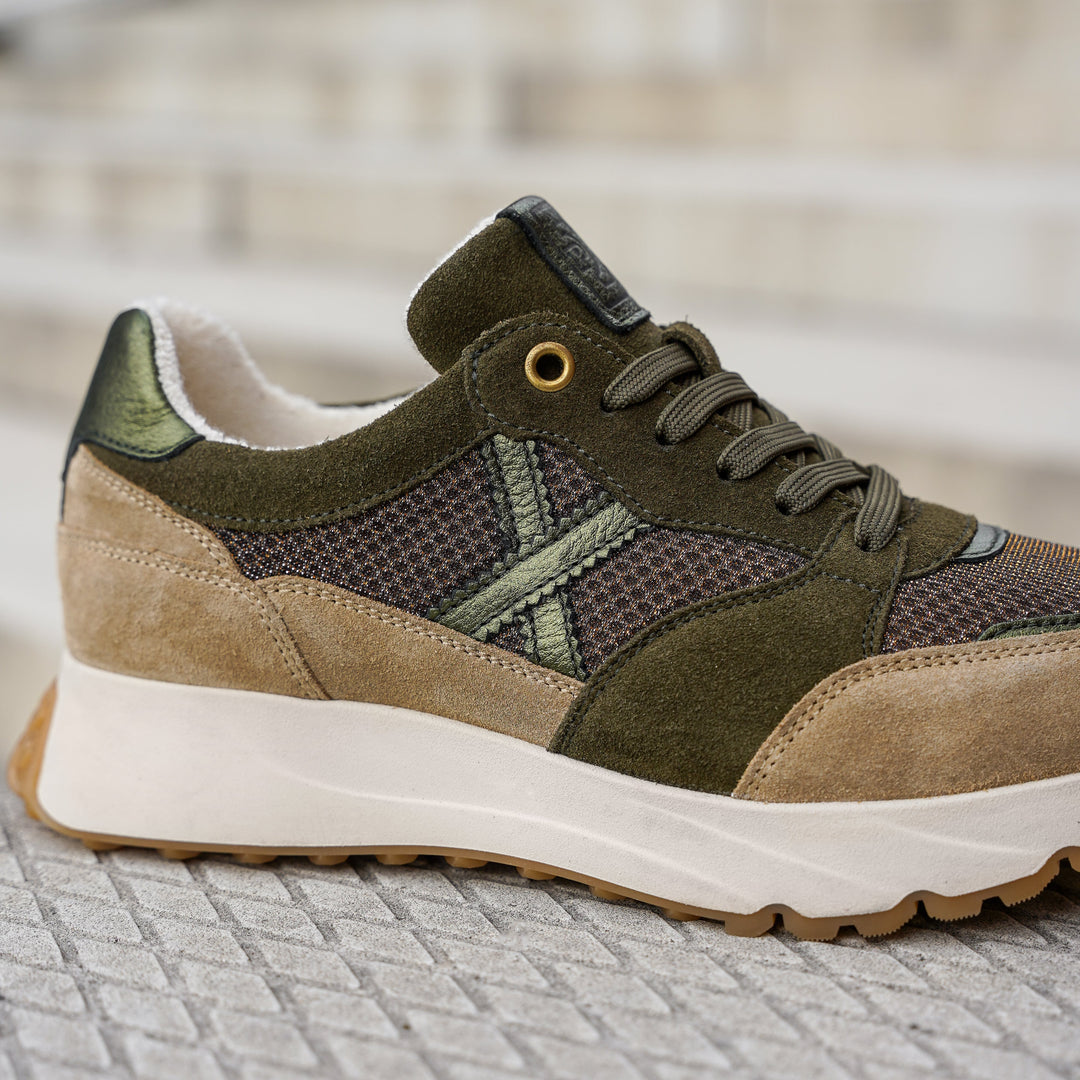 SWIFT SNEAKER zöld bőr velúr
