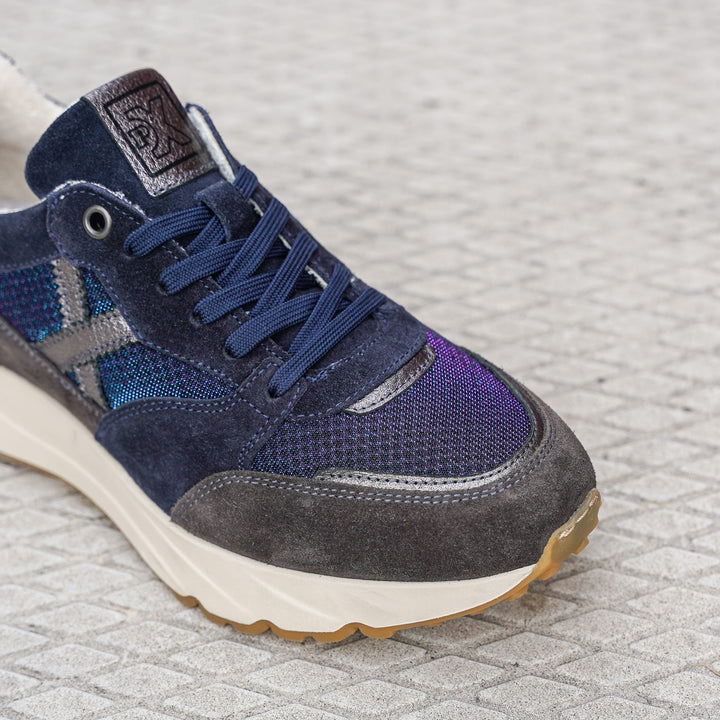 SWIFT SNEAKER Kék Bőr Velúr