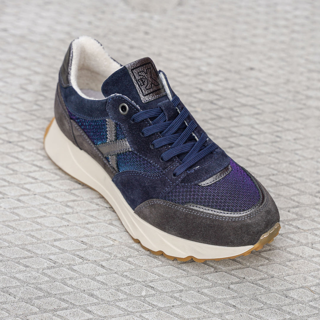 SWIFT SNEAKER Kék Bőr Velúr