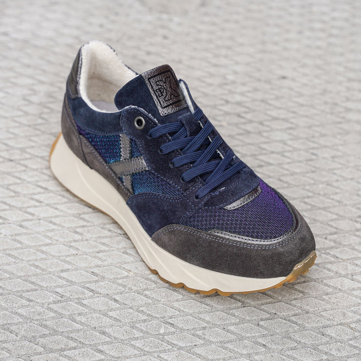 SWIFT SNEAKER Kék Bőr Velúr