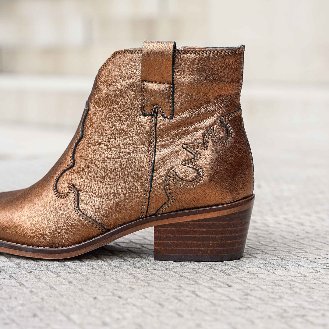MINT ANKLE BOOT Bronz Bőr